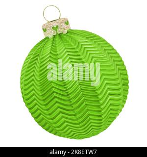 1 boules de Noël vertes isolées sur fond transparent Banque D'Images