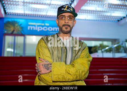 Cannes, Frankreich. 16th octobre 2022. Cannes, France - 17 octobre 2022 : MIPCOM/MIPJUNIOR avec le membre du groupe Backstreet Boys AJ McLean (Alexander James). Mandoga Media Allemagne, les marchés internationaux de contenu de production et de divertissement crédit : dpa/Alay Live News Banque D'Images