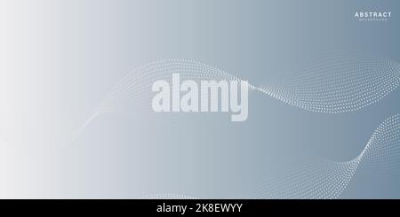 Arrière-plan blanc futuriste à particules fluides, fond blanc abstrait d'onde utilisé pour les entreprises, les entreprises, les institutions, l'affiche, le modèle, fête, vecteur Illustration de Vecteur