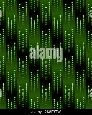 Chiffres verticaux sur vert, texte de dégradé vectoriel transparent 0123456789 Illustration de Vecteur