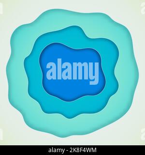 Abstrait ondulé couleur design décoratif art papier coupé. Fond de nature simple. Vecteur Illustration de Vecteur