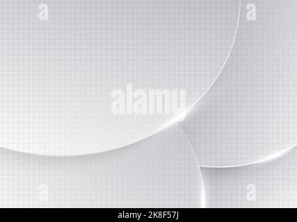 Motif abstrait en forme de cercle de style gris et blanc de luxe. Chevauchement avec l'arrière-plan de décoration en demi-teinte d'ombres et de points. Vecteur Illustration de Vecteur