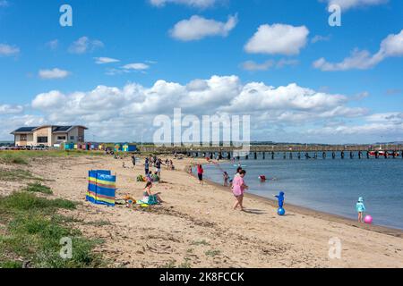 Little Shore Beach, Harbour Road, promenade, Northumberland, Angleterre, Royaume-Uni Banque D'Images