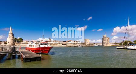 France, Nouvelle-Aquitaine, la Rochelle, vue panoramique sur le vieux port médiéval Banque D'Images