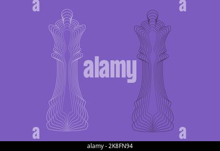 Pièces d'échecs vectorielles avec l'icône pièce d'échecs Reine Illustration de Vecteur
