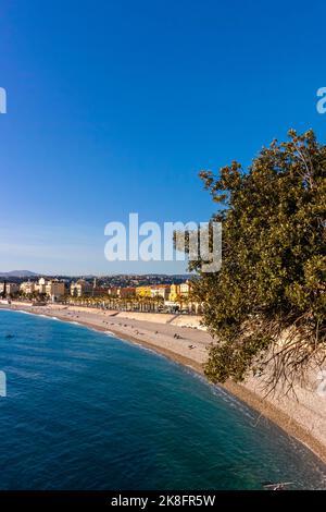 Nice, France, scènes de plage, Côte de la Méditerranée, vues panoramiques, Baie des Anges Banque D'Images