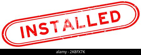 Grafez le tampon de joint en caoutchouc rouge sur fond blanc Illustration de Vecteur