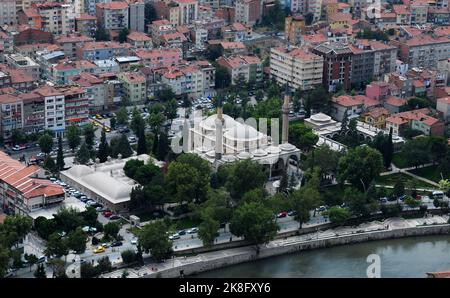 Situé à Amasya, Turquie, la mosquée et le complexe Sultan 2.Beyazit a été construit en 1486. Banque D'Images