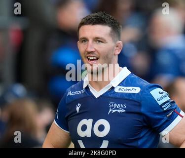 Eccles, Royaume-Uni. 23rd octobre 2022. Tom Curry #7 de sale Sharks After the Gallagher Premiership Match sale Sharks vs Harlequins at AJ Bell Stadium, Eccles, Royaume-Uni, 23rd octobre 2022 (photo de Steve Flynn/News Images) à Eccles, Royaume-Uni, le 10/23/2022. (Photo de Steve Flynn/News Images/Sipa USA) crédit: SIPA USA/Alay Live News Banque D'Images