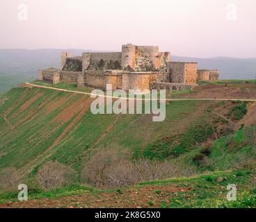 FORTALEZA MEDIEVAL CONSTRUIDA EN EL S XII/XIII POR LA ORDEN DE LOS CABALLEROS HOSPITALARIOS. EMPLACEMENT : CASTILLO DE KRACK DE LOS CABALLEROS. Nación. Banque D'Images