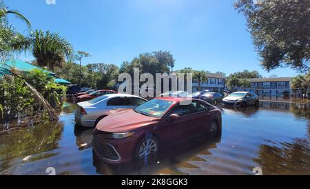 Orlando, 2 octobre 2022 - inondations dans les environs causées par l'ouragan Ian inondations dans le centre de la Floride Banque D'Images