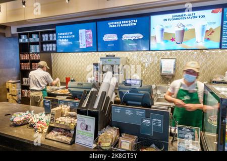 Bogota Colombie, El Chico Carrera 13 Starbucks Coffee Parque 93 intérieur, baristas baristas comptoir, restaurant restaurants dîner manger dehors Banque D'Images