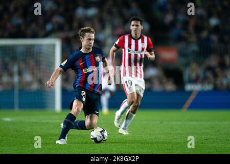 Barcelone, Espagne, 23, octobre 2022. Espagne-football-Liga Santander FC Barcelona v Athletic Club. (21) Frenkie de Jong crédit: Joan G/Alay Live News Banque D'Images