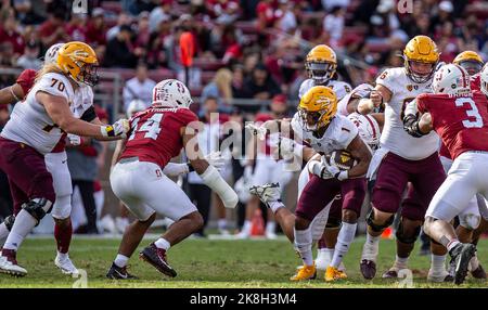 22 octobre 2022 Palo Alto, CA États-Unis Arizona Sun Devil courant de retour Xazavian Valladay(1) combat pour une première descente pendant le match de football NCAA entre les Sun Devils de l'État d'Arizona et le Cardinal de Stanford. Stanford a battu l'Arizona State 15-14 au stade Stanford Palo Alto, CA Thurman James/CSM Banque D'Images