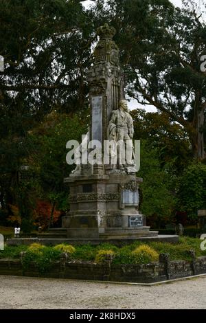 Monument à Rosalia de Castro situé dans le parc Alameda à Saint-Jacques-de-Compostelle, Galice, Espagne. Banque D'Images