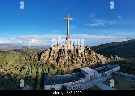 Vallée des morts - Un mémorial dédié aux victimes de la guerre civile espagnole et situé dans la Sierra de Guadarrama, près de Madrid. Banque D'Images