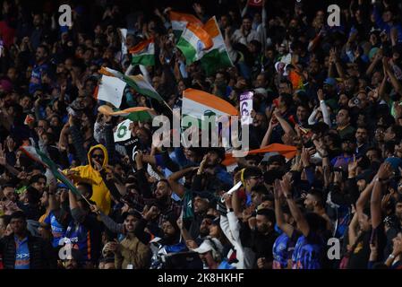 Melbourne, Pakistan. 23rd octobre 2022. Vue d'ensemble du match de cricket entre le Pakistan et l'Inde au Melbourne Cricket Ground (MCG) lors de la coupe du monde 2022 de la CCI pour hommes en Twenty20 en Australie. L'Inde gagne le match par 4 bickets. (Photo de Rana Sajid Hussain/Pacific Press) Credit: Pacific Press Media production Corp./Alay Live News Banque D'Images