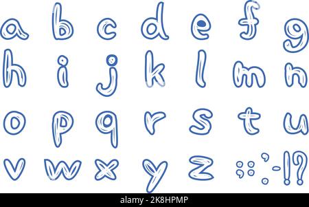 Jeu de lettres manuscrites Illustration de Vecteur