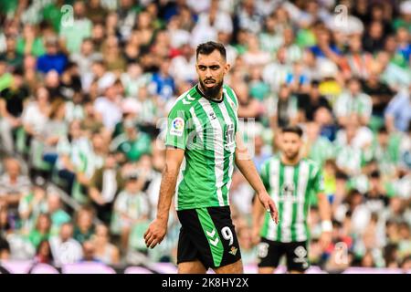 23 octobre 2022: SÉVILLE, ESPAGNE - OCTOBRE 23: Borja Iglesias de Real Betis Balompie pendant le match entre Real Betis Balompie et Atletico de Madrid CF de la Liga Santander sur 27 août 2022 à Mestalla à Valence, Espagne. (Credit image: © Samuel Carreño/PX Imagens via ZUMA Press Wire) Banque D'Images