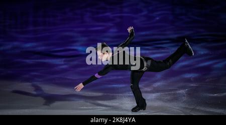 Norwood, Massachusetts, États-Unis. 23 octobre 2022. Liam Kapeikis des États-Unis skate lors du gala au concours de patinage artistique de l'UIP Skate America sur 23 octobre 2022 à Norwood, aux États-Unis d'Amérique. Crédit : Mathieu Belanger/AFLO/Alay Live News Banque D'Images