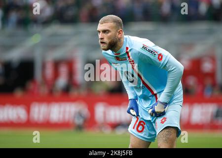 Milan, Italie. 22nd octobre 2022. Italie, Milan, octobre 22 2022: Michele Di Gregorio (gardien de but Monza) ac Milan coup de pied de coin dans la première moitié pendant le match de football AC MILAN vs MONZA, Serie A Tim 2022-2023 day11 San Siro stade (Credit image: © Fabrizio Andrea Bertani/Pacific Press via ZUMA Press Wire) Banque D'Images