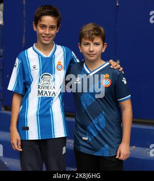 Sabadell, Barcelone, Espagne. 23rd octobre 2022. Barcelone Espagne 23.10.2022 supporters Espanyol regarder pendant la Liga Santander entre Espanyol et Elche CF au stade RCDE le 23 octobre 2022 à Barcelone. (Image de crédit : © Xavi Urgeles/ZUMA Press Wire) Banque D'Images