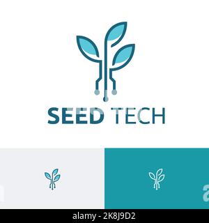 Logo de la technologie du circuit biologique Seed nature Agriculture Illustration de Vecteur