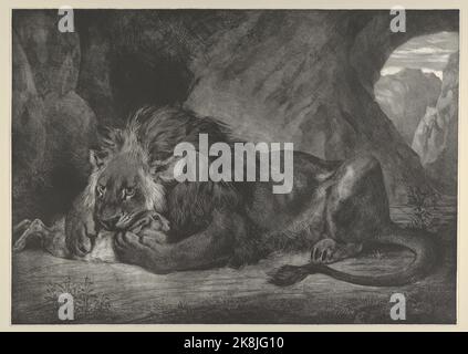 Lion des montagnes de l'Atlas 1829–30 Eugène Delacroix Français Banque D'Images