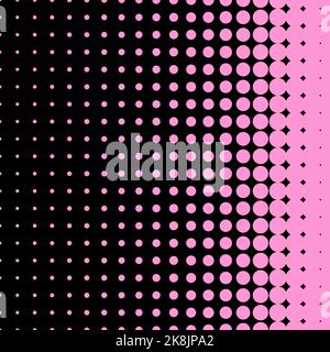 Arrière-plan rétro de point de demi-teinte. Rose sur fond noir demi-ton. Illustration de Vecteur
