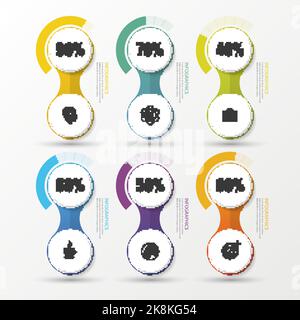 Eléments de conception de présentation de diagramme de pourcentage. Infographies. Illustration vectorielle Illustration de Vecteur