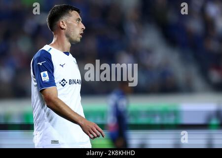 Nicolo Casale de SS Lazio regarde pendant la série Un match entre Atalanta BC et SS Lazio au stade Gewiss sur 23 octobre 2022 à Bergame, Italie . Banque D'Images