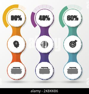 Eléments de conception de présentation de diagramme de pourcentage. Infographies. Illustration vectorielle. Illustration de Vecteur