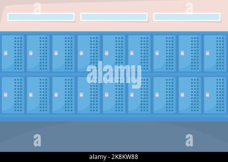 Casiers fermés dans le dressing illustration vectorielle de couleur plate Illustration de Vecteur