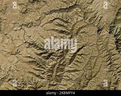 Butha-Buthe, district du Lesotho. Carte satellite basse résolution ...