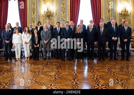 Italie, Rome 22 octobre 2022 Premier ministre italien Giorgia Meloni à la cérémonie de serment du nouveau cabinet au Palais Quirinal photo © F.Amendola Banque D'Images