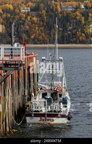 TADOUSSAC, CANADA, 13 octobre 2022 : le port de Tadoussac. Tadoussac est connu comme une destination touristique en raison de la beauté sauvage de la Saguena Banque D'Images