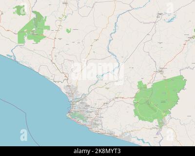 Montserrado, comté du Libéria. Ouvrez la carte des rues Banque D'Images