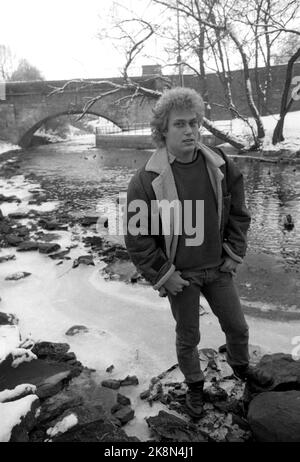 Oslo 19871217. Frédéric Hauge, Fondation environnementale Bellona, ​​photographed à Akerselva à Oslo, 17 décembre 1987. 19629 photo: Morten Hvaal/NTB Banque D'Images