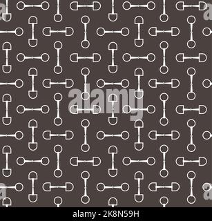 Motif vectoriel sans couture d'un trépan équestre plat isolé sur fond marron Illustration de Vecteur