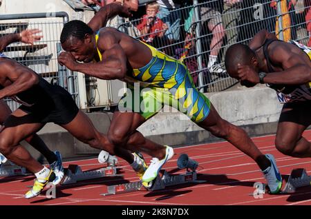 4 juillet 1997 d'Oslo. Linford Christie à Bislett Games. Photo ; Gunnar Lier / NTB Banque D'Images