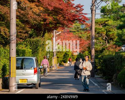 Kyoto, 16 2013 NOVEMBRE - Ensoleillé d'automne landscape à Arashiyama Banque D'Images