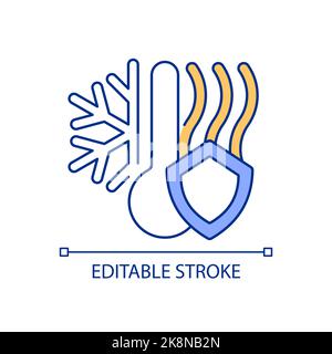 Protection contre le gel de l'icône de couleur RVB jaune et bleu Illustration de Vecteur