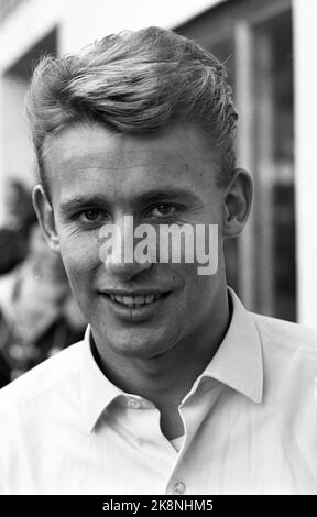 Bergen, 19631013 SK Fire - Vålerenga 3-1 SK Fire est devenu champion de la série en 1963. Ici Bjørn Oddmar Andersen a marqué deux buts dans le match silencieux contre Vålerenga. Photo: Sverre A. Børretzen / actuel / NTB Banque D'Images