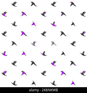 Motif moderne avec oiseaux d'origami. Illustration vectorielle Illustration de Vecteur