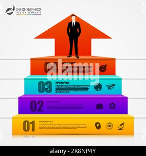 Business Staircase. Modèle de conception graphique. Illustration vectorielle Illustration de Vecteur
