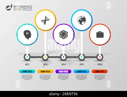 Modèle de conception d'infographies de chronogramme avec cercles. Illustration vectorielle Illustration de Vecteur