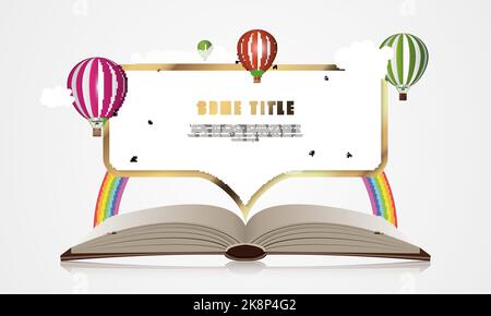 Concept créatif. Ouvrez Livre avec bulles d'air et espace pour le texte. Illustration vectorielle Illustration de Vecteur