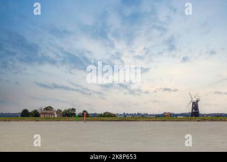 Berney Arms Windmill, Reedham, Broadland, Norfolk, Angleterre, Royaume-Uni Banque D'Images
