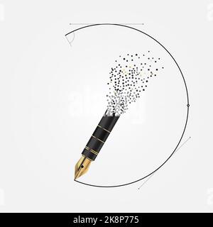Design d'art moderne du stylo. Illustration vectorielle Illustration de Vecteur
