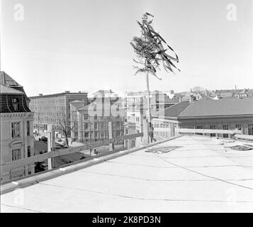 Oslo 19580418. Construction de l'ambassade des États-Unis à Dammensveien à Oslo. Photo: NTB Banque D'Images